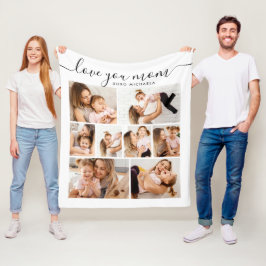 Cobertor De Velo Amor Moderno Você Mãe/Mamãe/Mamã 8-Foto Colagem Fl