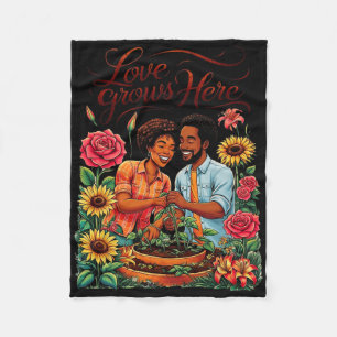 Cobertor De Velo Amor Negro Casal Afro-Americano Esboço Valentin