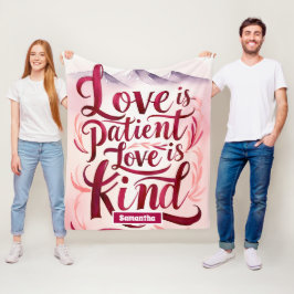 Cobertor De Velo Amor Personalizado é Paciente Cristão