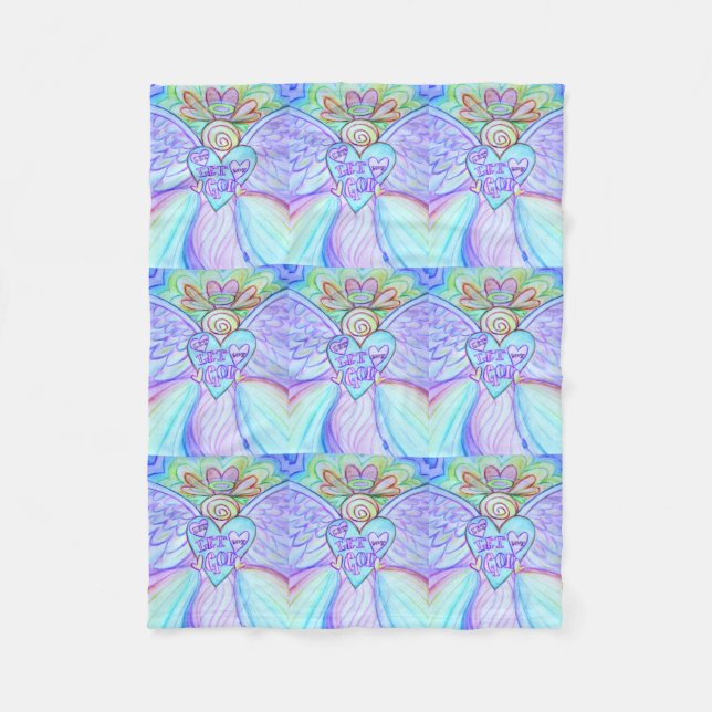 Cobertor De Velo Amor Rainbow Guardian Angel Custom Fleece (Frente)