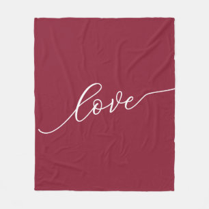 Cobertor De Velo Amor Simples Script Vermelho