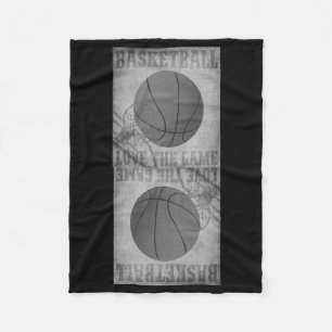 Cobertor De Velo Amor The Game da bola da cesta em preto e branco