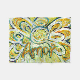 Cobertor De Velo Amor Word Guardian Angel Custom Fleece Blanket
