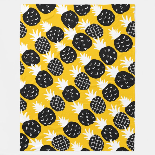 Cobertor De Velo Ananás preto (Frente)