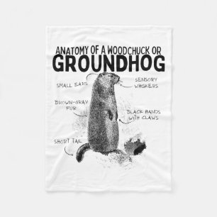 Cobertor De Velo Anatomia de um esquilo ou marmota Animal engraçado