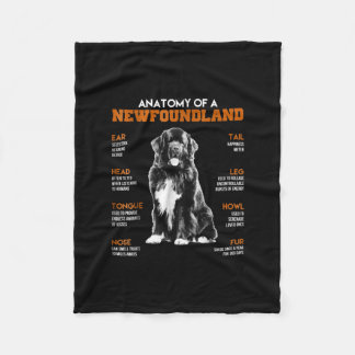 Cobertor De Velo Anatomia Engraçada De Cães Da Terra Nova