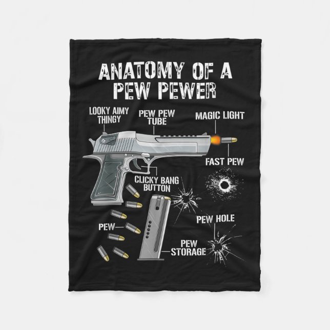 Cobertor De Velo Anatomia Engraçada De Um Pewer - Arma De Ammo - Em (Frente)
