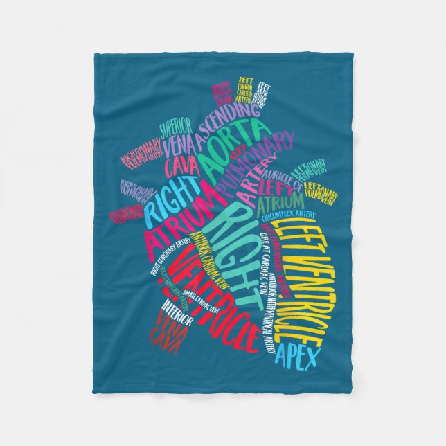 Cobertor De Velo Anatomical Heart Design Cardiac Cardiovascular Icu (Frente)
