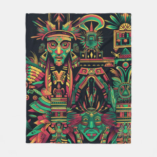 Cobertor De Velo "Ancestral Paradigm" de Teal Suave Folha Mídia