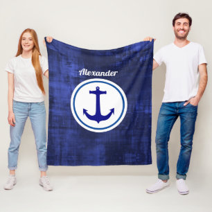 Cobertor De Velo Âncora Azul Personalizada