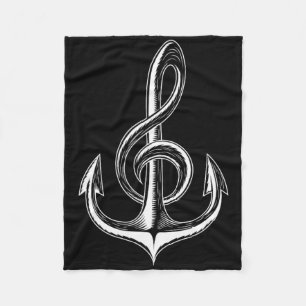 Cobertor De Velo Âncora de Barco Clave de Sol Músico Náutico
