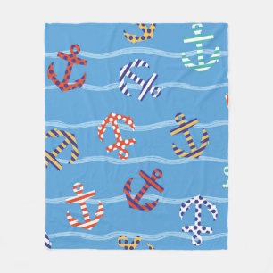 Cobertor De Velo Âncora de padrão sem costura em um plano de fundo