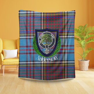 Cobertor De Velo Anderson Scottish Clan Tartan & Crest
