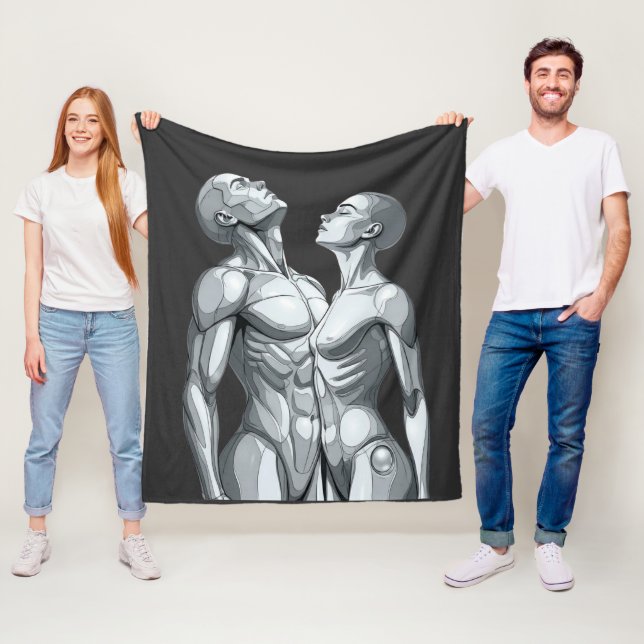 Cobertor De Velo Android Union: Cyborg Couple Fleece Blanket (In Situ)