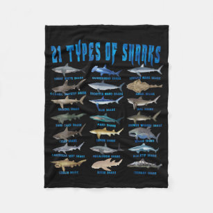 Cobertor De Velo Anéis De Tubarões 21 Tipos De Tubarões