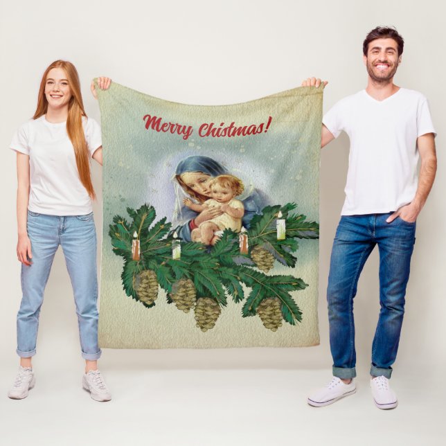Cobertor De Velo Angel Christmas Mery e Jesus na luz da vela (In Situ)