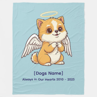 Cobertor De Velo Angel Dog Fleece Blanket (Nome e Datas Personaliza