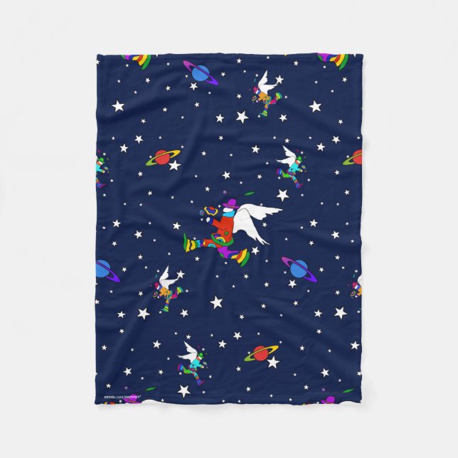 Cobertor De Velo Angel Dudes Starry Midnight Fleece Blanket (Frente)