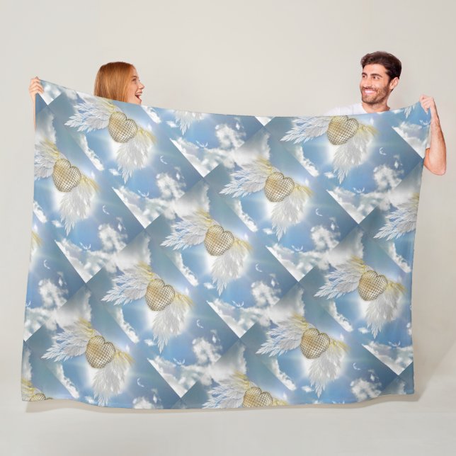 Cobertor De Velo Angel Postcard Fleece Blanket (In Situ)