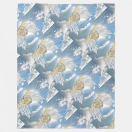 Cobertor De Velo Angel Postcard Fleece Blanket