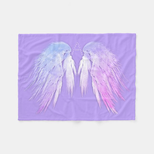 Cobertor De Velo ANGEL WINGS Fairy Purple Monograma (Frente (Horizontal))