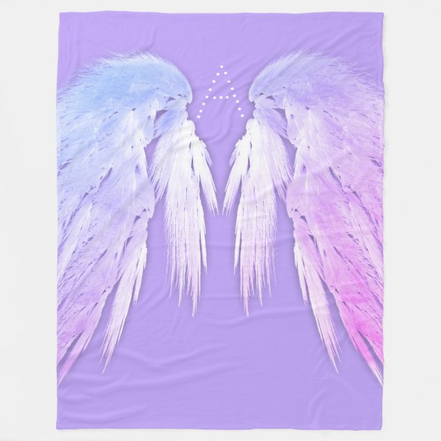 Cobertor De Velo ANGEL WINGS Fairy Purple Monograma (Frente)