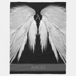 Cobertor De Velo ANGEL WINGS Monograma Name Black