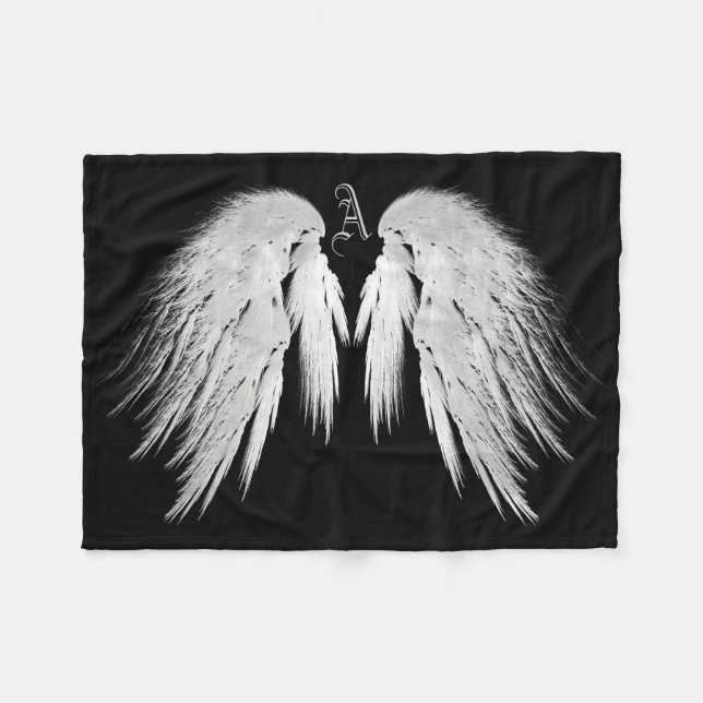 Cobertor De Velo ANGEL WINGS Monograma Preto (Frente (Horizontal))