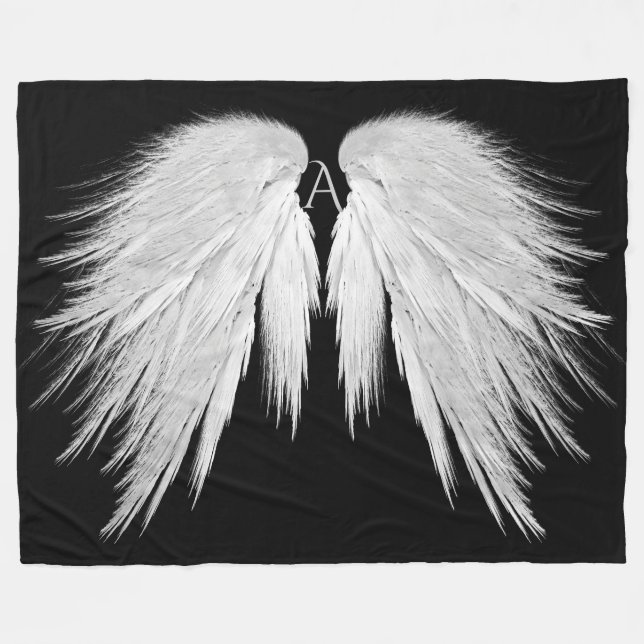 Cobertor De Velo ANGEL WINGS Monograma Preto (Frente (Horizontal))