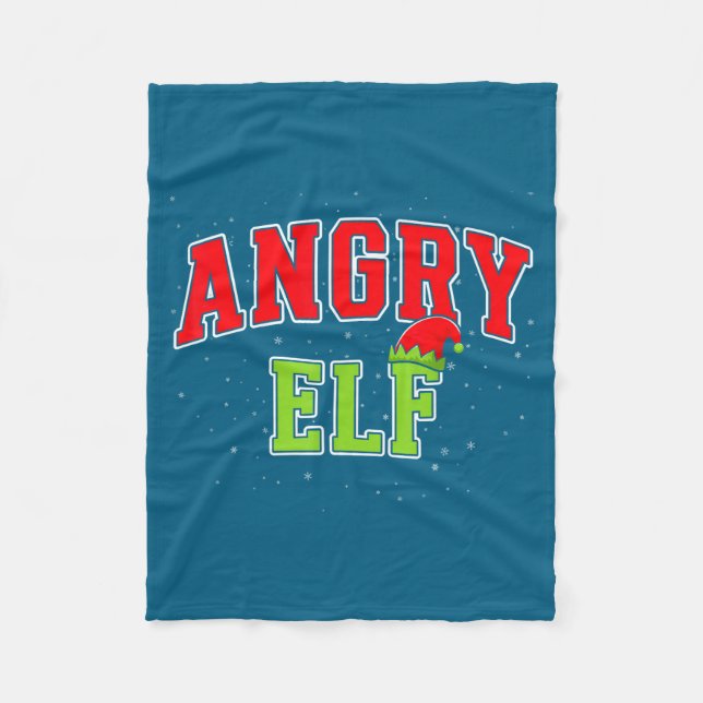Cobertor De Velo Angry Elf Christmas Family Matching Group Xmas  (Frente)