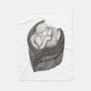 Cobertor De Velo Ângulos Beijando, Design preto e branco