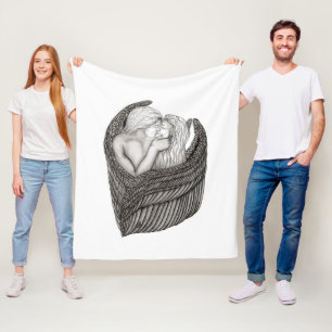 Cobertor De Velo Ângulos Beijando, Design preto e branco