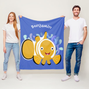 Cobertor De Velo Animação de marisco feliz e bonito