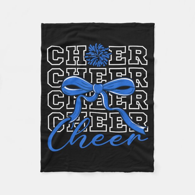 Cobertor De Velo Animadora Gritar Azul Coquete Laço Cheerleader F (Frente)