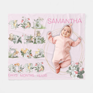 Cobertor De Velo Animais da Floresta Números Personalizados Idade M