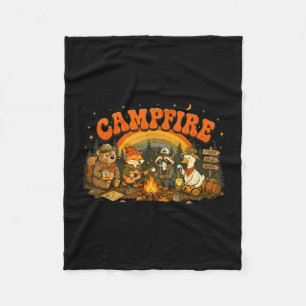 Cobertor De Velo Animais de acampamento fogueira campista aventura