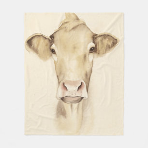Cobertor De Velo Animais de Casca de Aquarela  Vaca