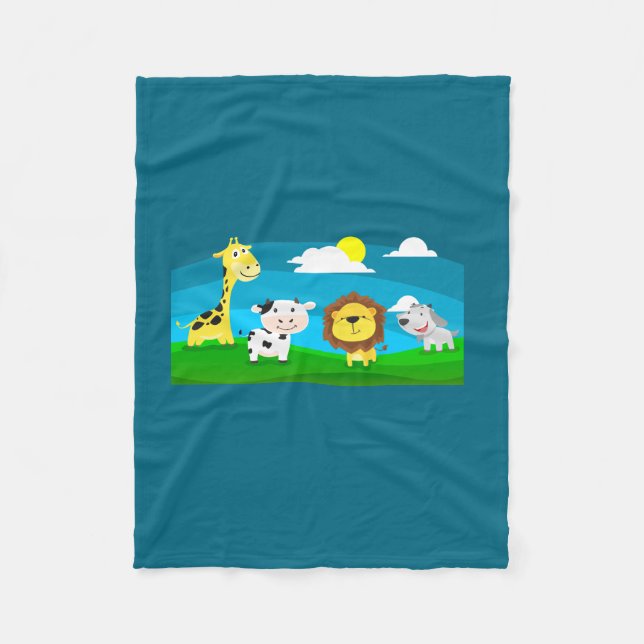 Cobertor De Velo Animais de desenho animado        (Frente)