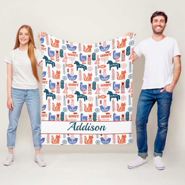 Cobertor De Velo Animais de Floresta Folclórica Personalizados (In Situ)