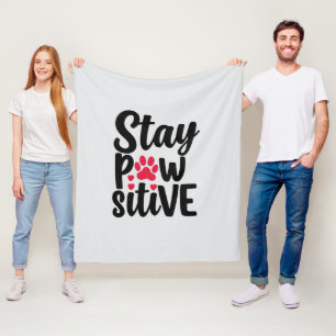 Cobertor De Velo Animais Divertidos Fique Pawsitivo Tipografia
