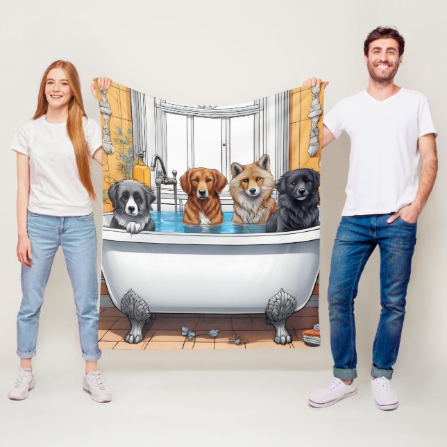 Cobertor De Velo Animais engraçados no banho (In Situ)
