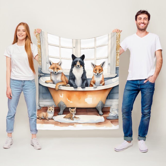 Cobertor De Velo Animais engraçados no banho (In Situ)