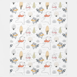 Cobertor De Velo Animais Florestais Adoráveis