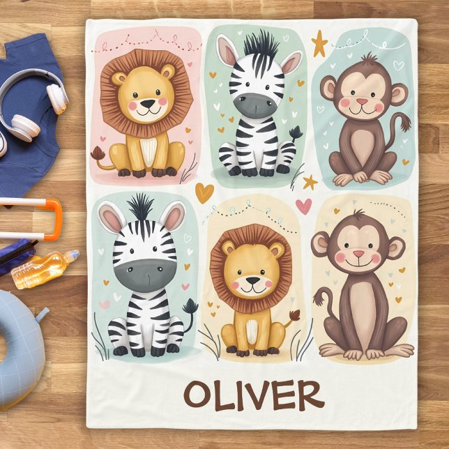 Cobertor De Velo Animais Safari Whimsic (Criador carregado)