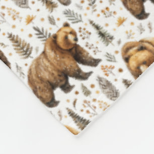 Cobertor De Velo Animais Selvagens com Tema de Urso