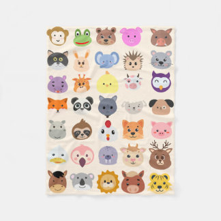 Cobertor De Velo Animal Friends Grid