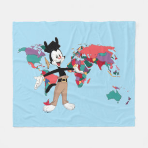 Cobertor De Velo Animaniacs   Gráfico do Mapa Mundial de Yakko