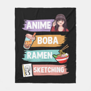 Cobertor De Velo Anime Boba Ramen Desenhando Otaku Kawaii Anime Gir