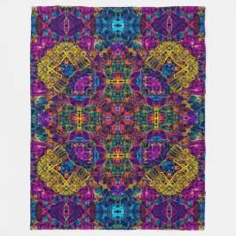 Cobertor De Velo Anime Electric Neon Robot Satin Mandala