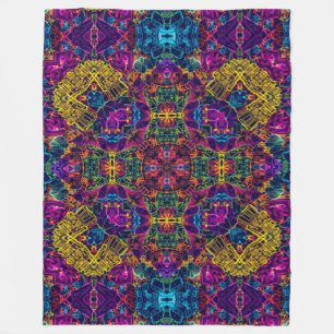 Cobertor De Velo Anime Electric Neon Robot Satin Mandala